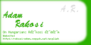 adam rakosi business card